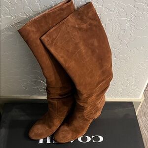 Coach Cognac Suede Boots